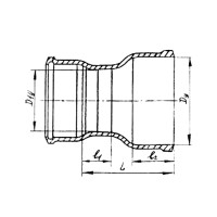 Патрубок чугун перех канал б/н ду100х50 гост 6942-98