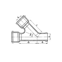 Тройник чугун канал косой б/н ду150х100х45гр гост 6942-98