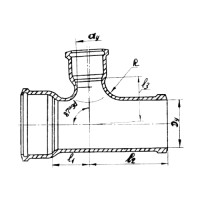Тройник чугун канал прямой б/н ду150х100х90гр гост 6942-98