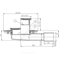 Трап горизонтальный pp дн40/50 реш нерж/ст 123х123 90hl hl