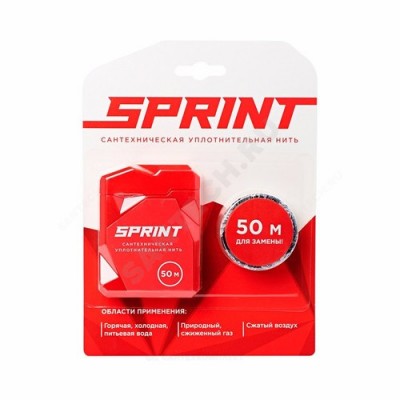 Нить уплотнительная sprint бокс+катушка 2х50м блистер 04061 регион спецтехно