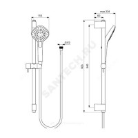 Гарнитур/Душ idealrain diamond штанга 600мм 3х-функц лейка b2234aa ideal standard