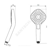 Лейка душ idealrain diamond l3 110мм 3-функц b2232aa ideal standard