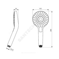 Лейка душ idealrain round l3 110мм 3-функц b2231aa ideal standard