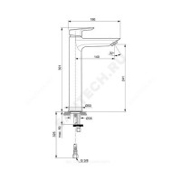 Смес/Умыв tesi одноруч лит кор/изл h=301мм a6575aa ideal standard