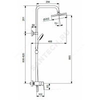 Система душевая баланс смес верх/душ руч/душ штанга ba271aa vidima