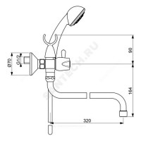 Смес/Ванна икар к/затвор дл/излив ba167aa vidima