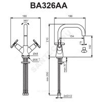 Смес/Умыв арт двуруч труб повор ba326aa vidima