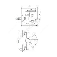 Смеситель в/д vidima uno одноруч лит кор/изл l=95 б/к ba322aa vidima