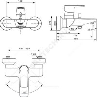 Смес/Ванна,душ connect air одноруч лит кор излив наст a7033aa ideal standard