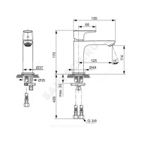 Смес/Умыв connect air одноруч кор/изл тонк корп выс a7015aa ideal standard