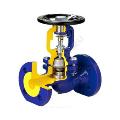 Клапан запорный чугун 234a ду50 ру16 фл сильф tmax=300 234a050c01 zetkama