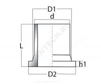 Втулка пэ под фл спигот удлин дн225(232) pn10 sdr17 .