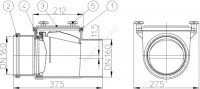 Затвор канализационный дн 160 б/нап с заслонкой из нерж стали, монтажным лючком hl 715