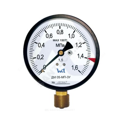 Манометр дм05-мп-3у радиальный дк100мм 0,6 мпа g1/2