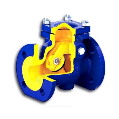 Клапан обратный чугун поворотный 302a ду 40 ру16 тмакс=300 ос фл заслонка нерж zetkama 302a040c01