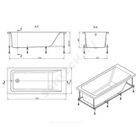 Ванна акриловая easy 1500х700 без ножек roca z.ru93.0.290.4