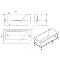Ванна акриловая easy 1700х750 без ножек roca z.ru93.0.289.9