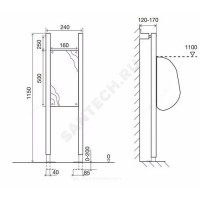 Инсталляция для откидных поручней и перегородок easy structure oli 031526