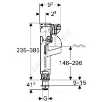 Арматура для бачка наливная тип 360 нижнее подключение 281.208.00.1 geberit