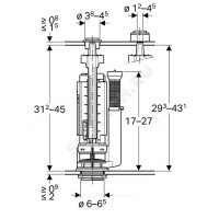 Арматура для бачка сливная тип 290 кнопка хром 2/реж 282.303.21.2 geberit