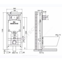 Инсталляция для подвесного унитаза oli 80 sanitarblock с кнопкой смыва river oli 300572mri00