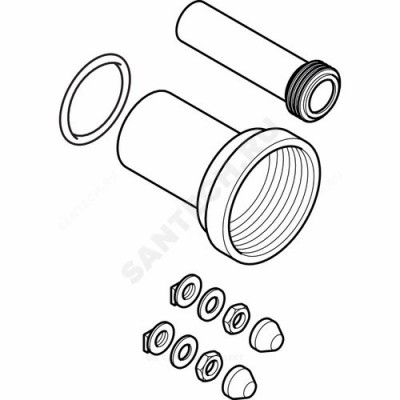 Комплект присоединительный для подвесного унитаза l=265мм geberit 152.438.46.1