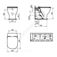 Унитаз подвесной tesi без сиденья ideal standard t007901