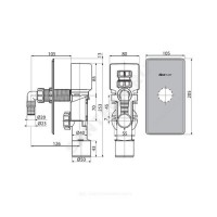 Сифон для стиральной машины с выходом 40/50мм скрытый монтаж alca plast aps3p