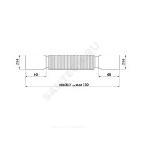 Гофра 40х40 l=305-715мм ани пласт k404