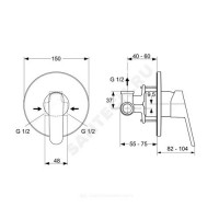 Набор для биде в комплекте смеситель+лейка+шланг+держатель ideal standard b0040aa