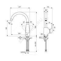 Смеситель для кухонной мойки ceraflex ручка сбоку одноручный ideal standard b1727aa