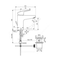 Смеситель для умывальника ceraflex grande одноручный ideal standard b1712aa