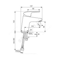 Смеситель для умывальника ceraflex одноручный ideal standard b1710aa