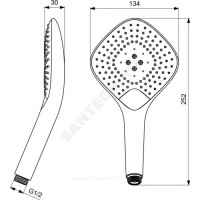 Лейка для душа серия idealrain jet diamond xl3 ideal standard b1760aa