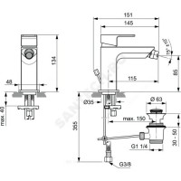 Смеситель для биде edge одноручный ideal standard a7118aa