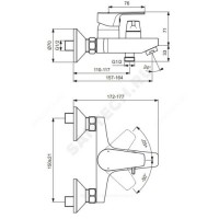 Смеситель для ванны с душем cerafine d одноручный ideal standard bc494aa