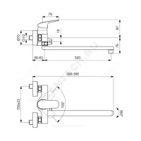 Смеситель для ванны с душем ceraflex одноручный ideal standard b1741aa