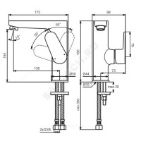 Смеситель для умывальника cerafine o одноручный ideal standard bc555aa