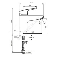 Смеситель для умывальника ceraflex grande одноручный ideal standard b1714aa