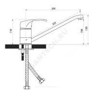 Смеситель для кухонной мойки серия прораб р-серия одноручный б/подводки славен сл-од-р21