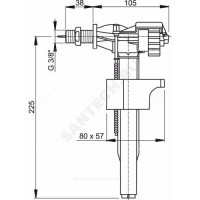 Арматура для бачка наливная боковое подключение a15 3/8