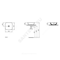 Умывальник мебельный connect air 40 без отверстия п/смес ideal standard e034701