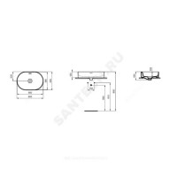 Умывальник мебельный strada ii oval vessel 60 без отверстия п/смес ideal standard t360401