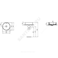 Умывальник мебельный strada ii round vessel 45 без отверстия п/смес ideal standard t296101