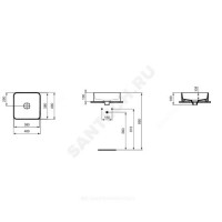 Умывальник мебельный strada ii square vessel 40 без отверстия п/смес ideal standard t296201