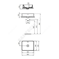 Умывальник мебельный strada ii vessel 50 без отверстия п/смес ideal standard t296501