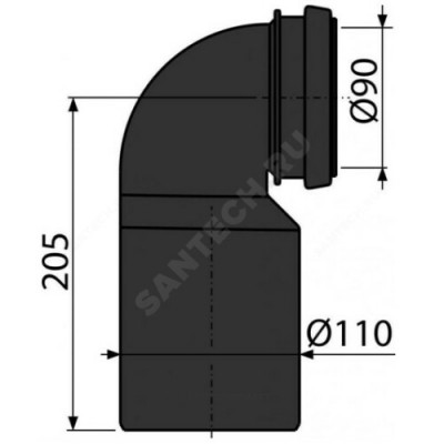 Отвод для инсталляции alca plast m906