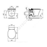 Унитаз подвесной connect air горизонт/выпуск aquablade ideal standard e005401