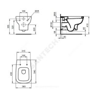 Унитаз подвесной esedra без сиденья ideal standard t281401